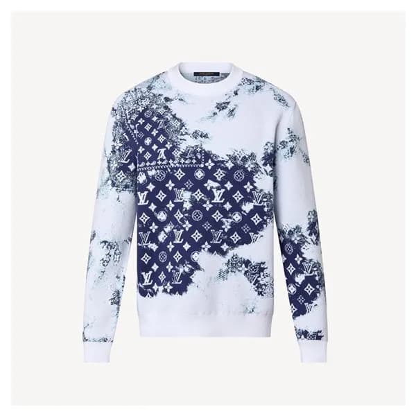 루이비통 남성 모던 블루 니트 - Mens Blue Sweaters - lou05111x - 1