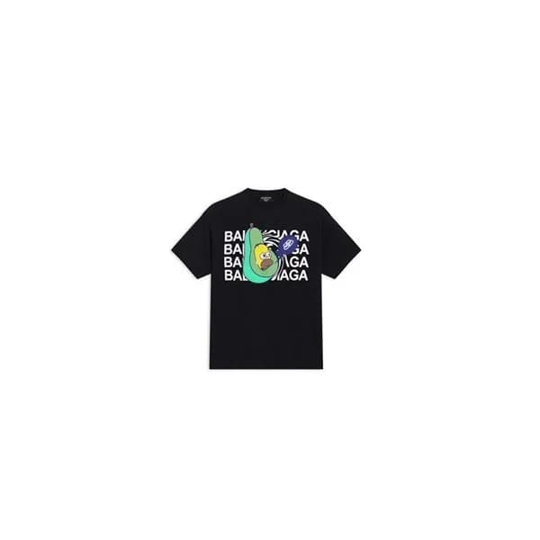 발렌시아가 남성 크루넥 블랙 반팔티 - Mens Black Tshirts - bal0163… - 1