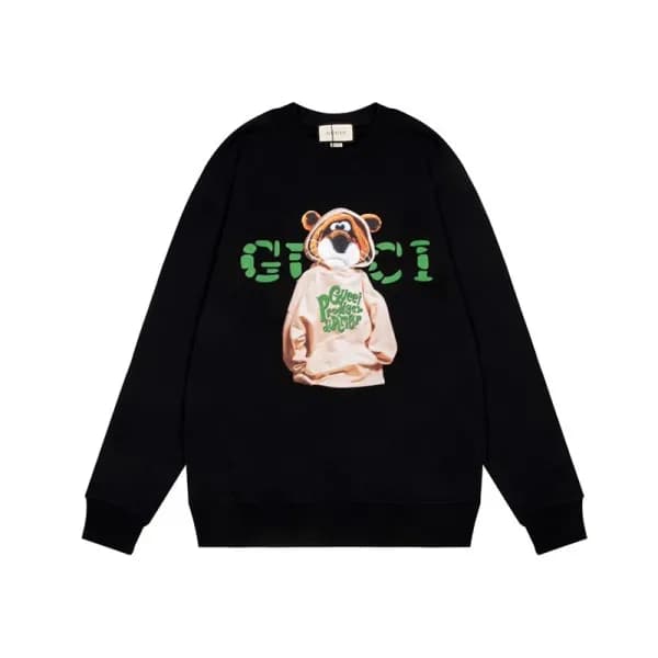 구찌 남/녀 캐쥬얼 블랙 맨투맨 - Unisex Black Tshirts - Guc0502… - 1