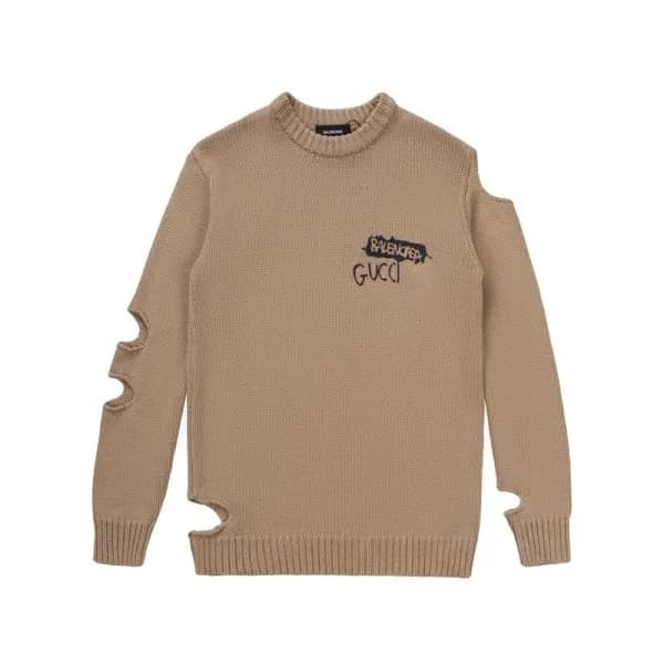구찌 남성 카멜 크루넥 니트 - Gucci Mens Camel Knits - guc0518… - 1