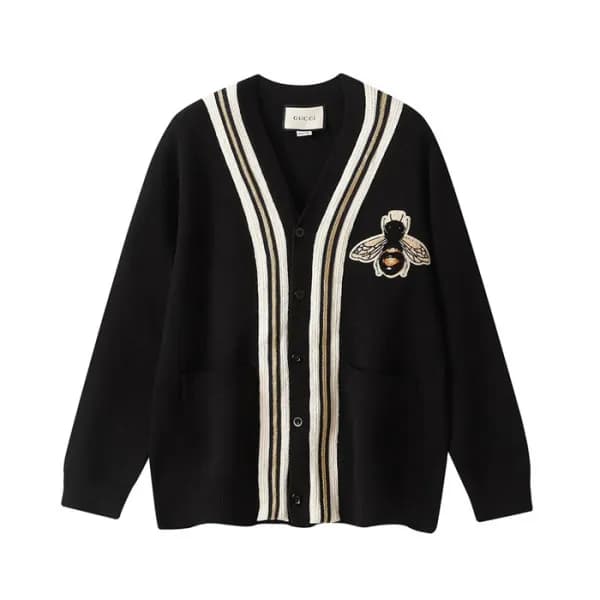 구찌 남/녀 브이넥 블랙 가디건 - Gucci Unisex Black Cardigan - … - 1