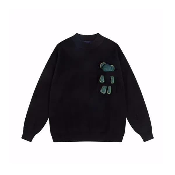 루이비통 남성 블랙 크루넥 니트 - Louis vuitton Mens Black Sweat… - 1