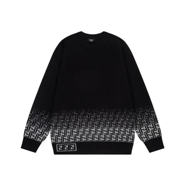 펜디 남성 블랙 크루넥 니트 - Fendi Mens Black Sweaters - fe07… - 1