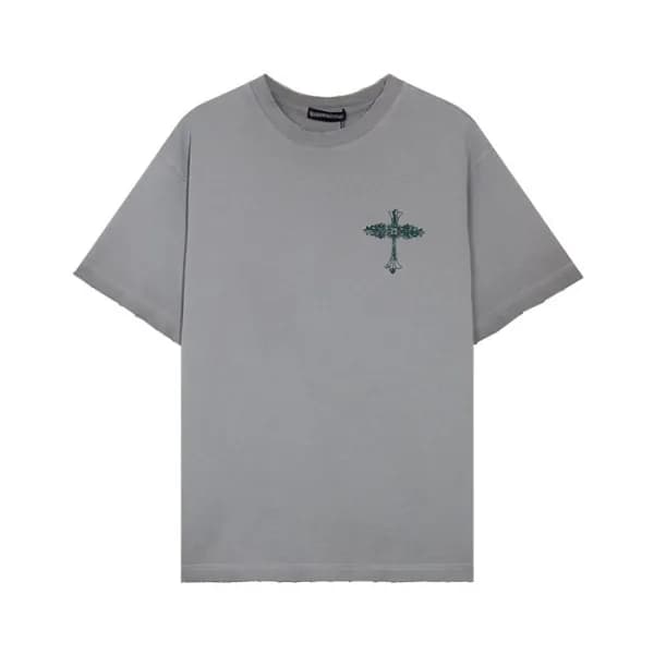 크롬하츠 남성 그레이 크루넥 반팔티 - Chrom Hearts Mens Gray Short… - 1