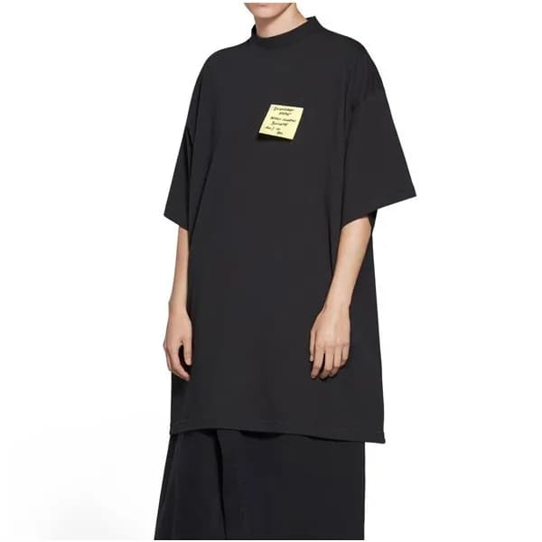 발렌시아가 남성 크루넥 블랙 반팔티 - Balenciaga Mens Black Short … - 1