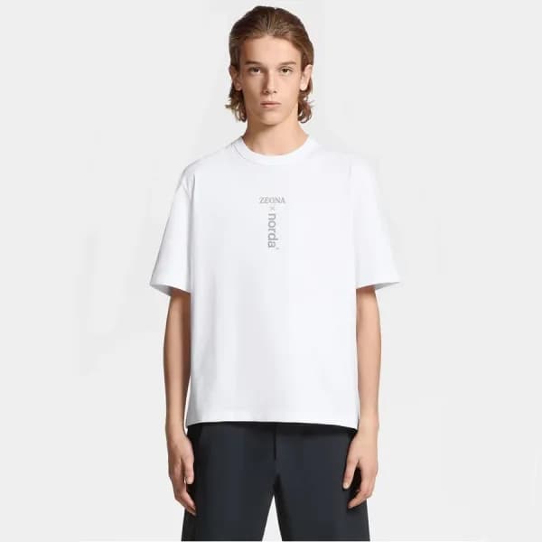 제냐 남성 화이트 크루넥 반팔티 - Zegna Mens White Tshirts - ze7… - 1