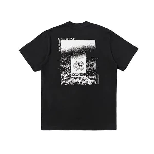 스톤아일랜드 남성 블랙 크루넥 반팔티 - Stone Island Mens Black Tsh… - 1