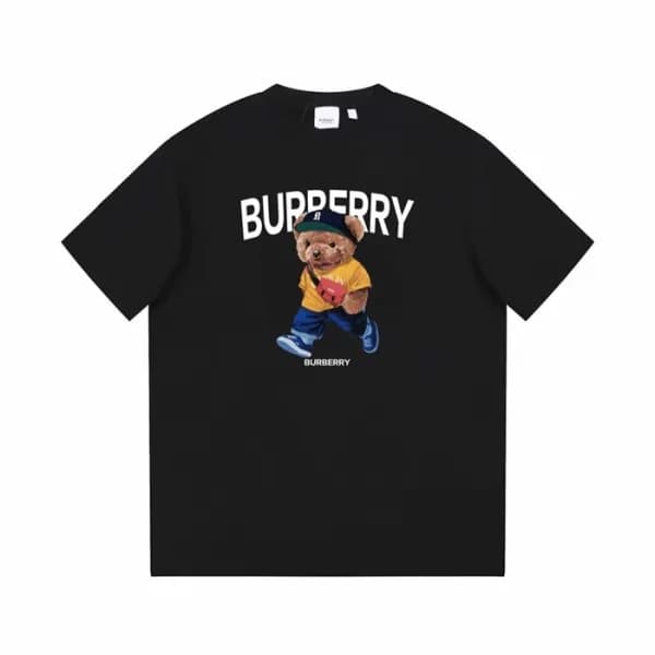 버버리 남성 블랙 크루넥 반팔티 - Burberry Mens Black Short Slee… - 1