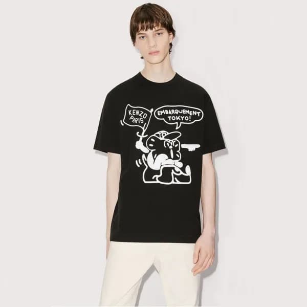 겐조 남/녀 블랙 크루넥 반팔티 - Kenzo Unisex Black Tshirts - k…