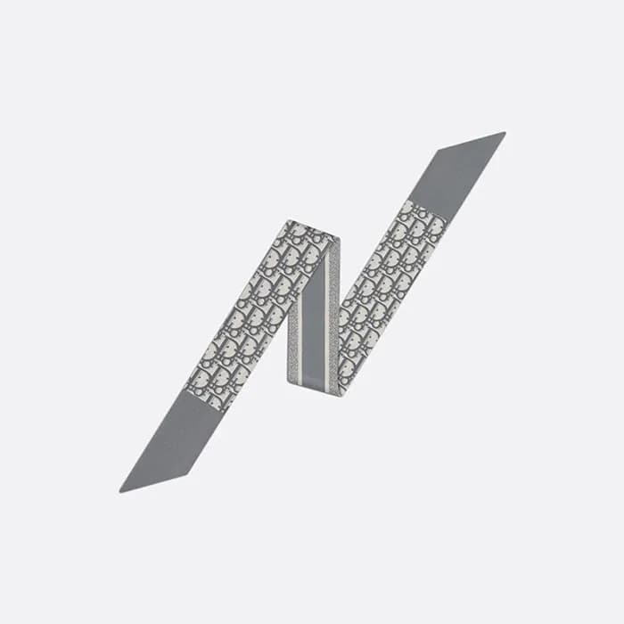 디올 여성 오블리크 그레이 실크 트윌 미차 스카프 【매장-50만원대】 - Dior Wome… - 1