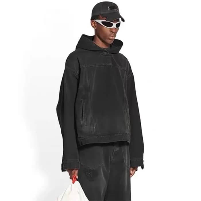 발렌시아가 남성 블랙 후드티 - Balenciaga Mens Black Hoodie - b… - 1