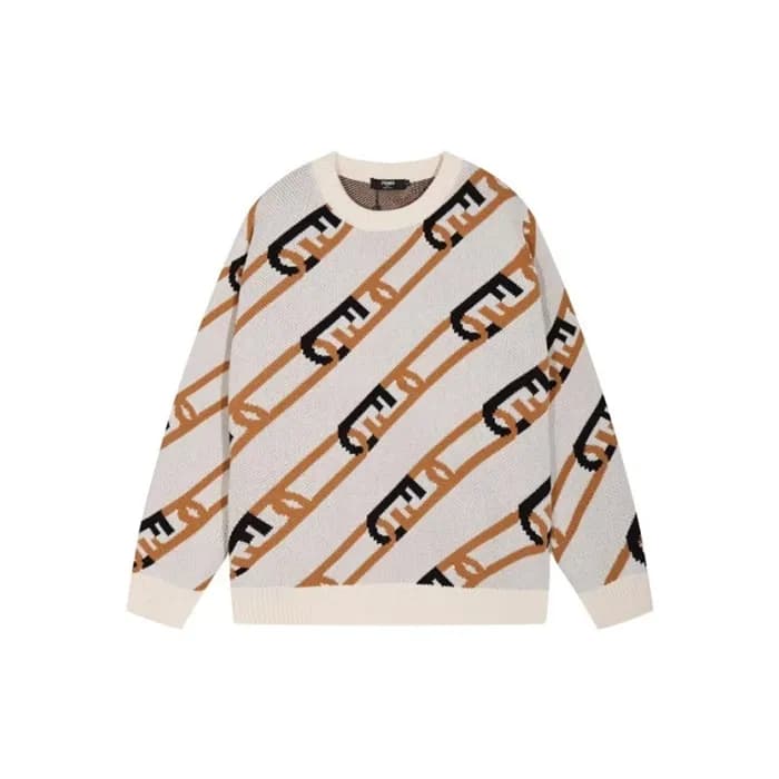 펜디 남성 아이보리 크루넥 스웨터 - Fendi Mens Ivory Sweaters - f… - 1
