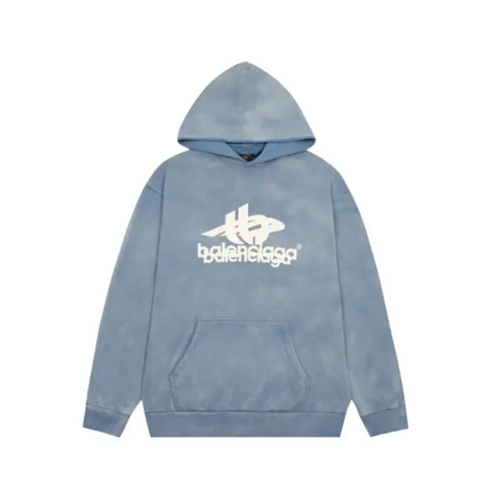 발렌시아가 남성 블루 후드티 - Balenciaga Mens Blue Hoodie - ba… - 1