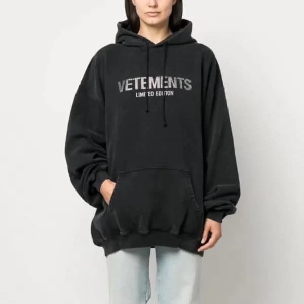 베트멍 여성 블랙 후드티 - Vetements Womens Black Hoodie - ve… - 1