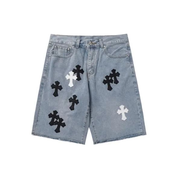 크롬하츠 남성 블루 반바지 - Chrom Hearts Blue Half-pants - ch… - 1