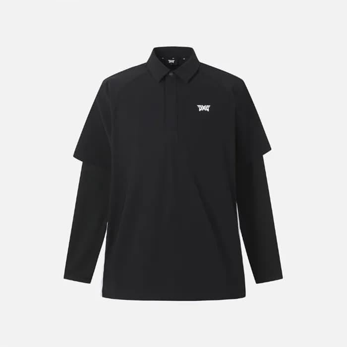 PXG 남성 썸머 쿨 슬리브 레이어드 카라 긴팔 티셔츠 - gol1086x - 1