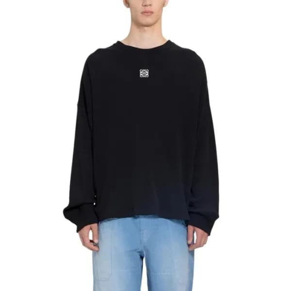 로에베 남성 블랙 긴팔티 - Loewe Mens Black Tshirts - loc2198… - 1
