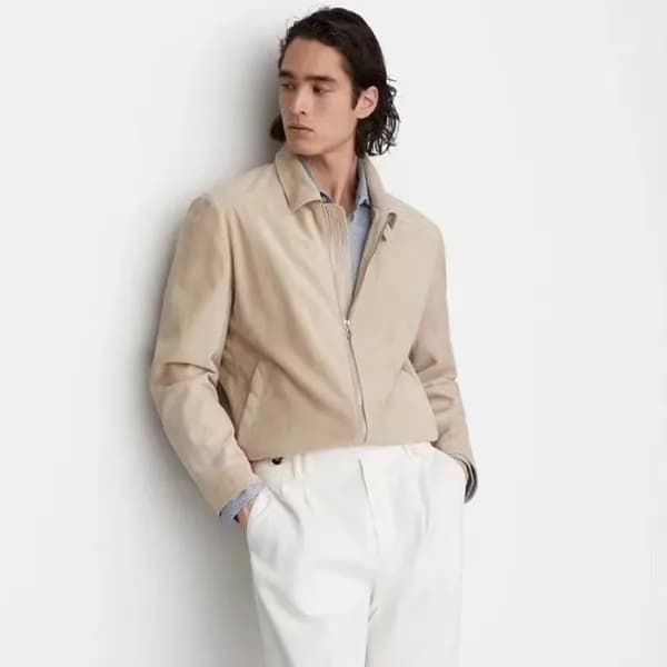 브루넬로쿠치넬리 남성 가죽 자켓 - Brunello Cucinelli Mens Polo J… - 1