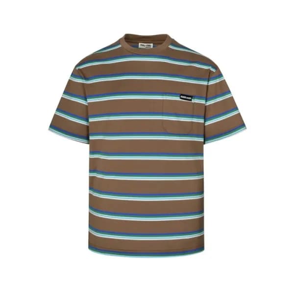 미우미우 남/녀 라운드 반팔 티셔츠 - Miumiu Unisex Round Tshirt -… - 1