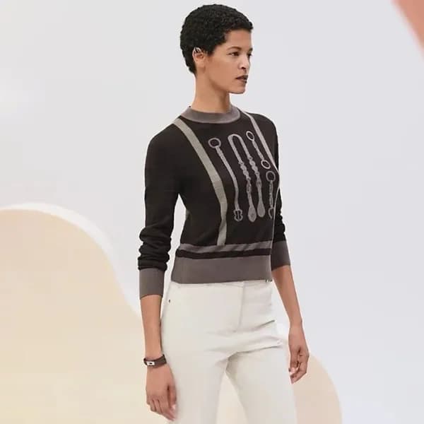 에르메스 여성 라운드 스웨터 - Hermes Womens Round Knitwear - h… - 1