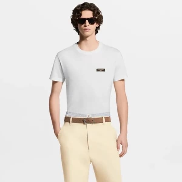 루이비통 남성 라운드 반팔 티셔츠 - Louis vuitton Mens Round Tshi… - 1