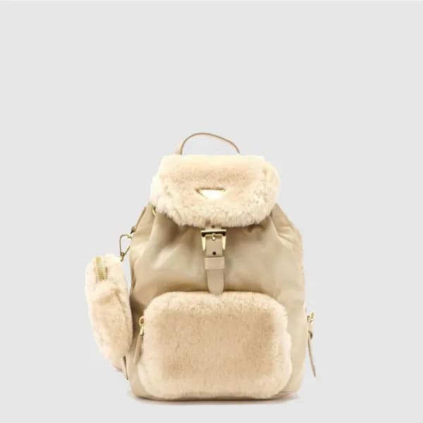 프라다 여성 시어링 리나일론 백팩 1BZ074 - Prada Womens Shearling… - 1