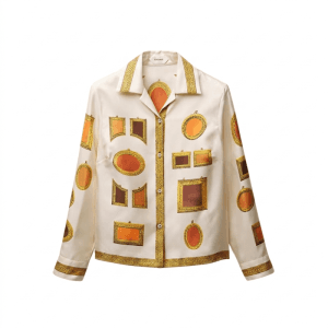 베르사체 여성 프린트 실크 트윌 셔츠 - Versace Womens Printed Silk…