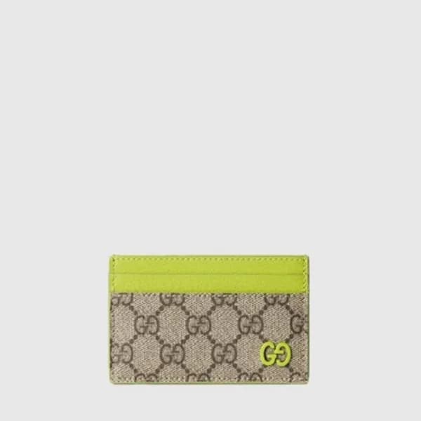 구찌 남성 더스티 블루 트리밍 GG 카드 케이스 - Gucci Mens Dusty Blue… - 1