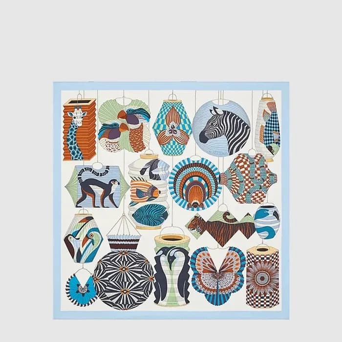 에르메스 여성 랜턴 풍선 코케이드 스카프 - Hermes Womens Lanternes B… - 1