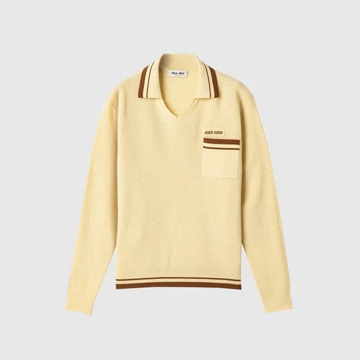 미우미우 여성 폴로 스웨터 - Miumiu Womens Polo Sweater - mic16670x - 1