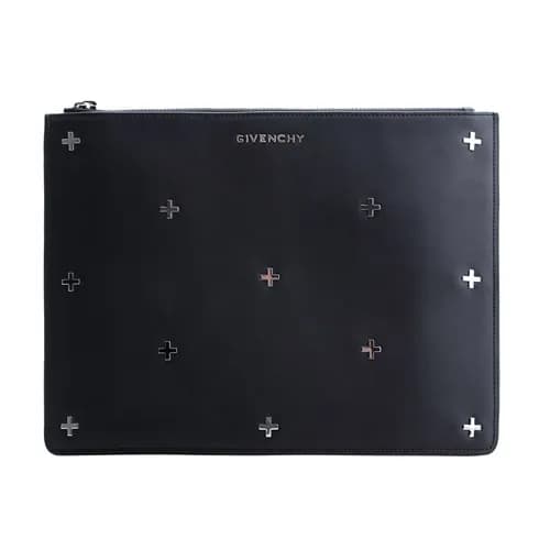 Givenchy Leather Pandora Metal Cross Clutch Bag,30… - 1
