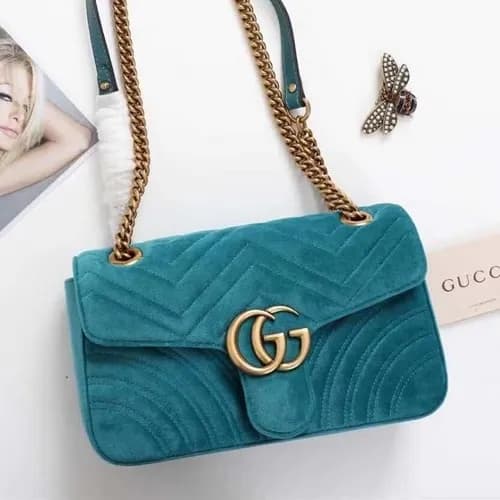 Gucci GG Marmont Matlase Velvet Women Shoulder Bag… - 1
