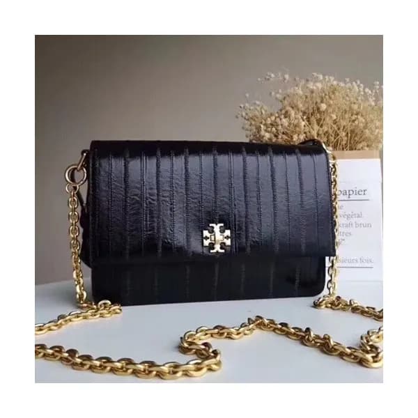 Tory Burch Kira Leather Black Chain Shoulder Bag,2… - 1