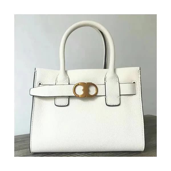 Tory Burch Leather White Tote Shoulder Bag,24cm - … - 1