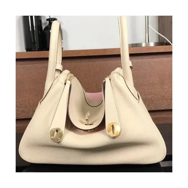 Hermes Lindy Togo&Swift Leather Tote Shoulder Bag … - 1
