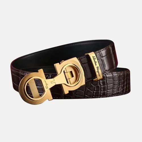 Salvatore Ferragamo 2019 Mens Gancio Leather Belt … - 1