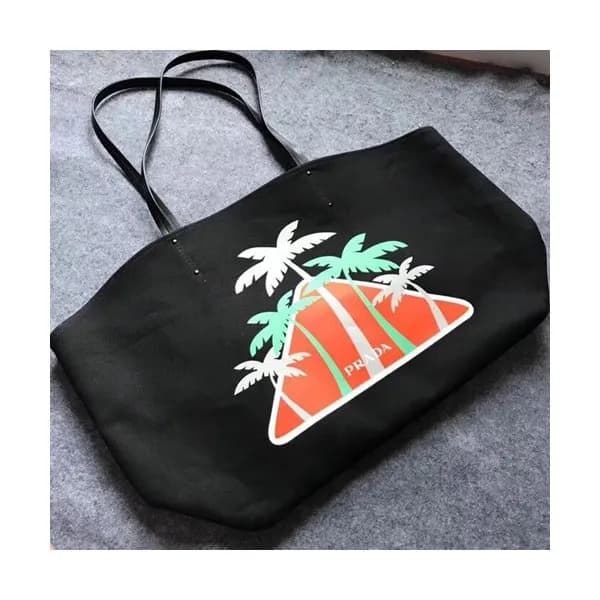 Prada 2018 Canvas Tote Shoulder Bag,40cm - 프라다 201… - 1