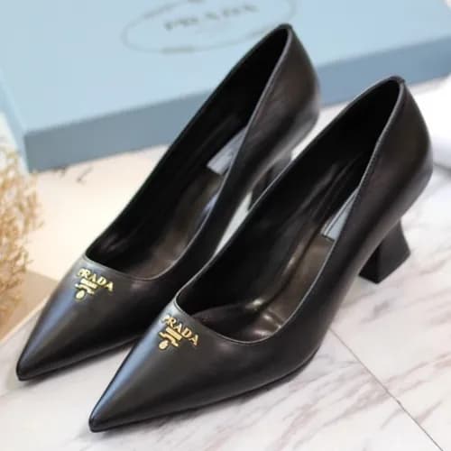 Prada 2019 Ladies Steel Logo Leather Pumps - 프라다 여… - 1