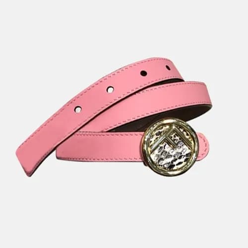 Fendi 2019 Ladies Snake Skin "F" Buckle Leather Be… - 1