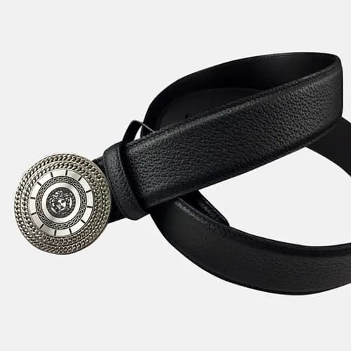 Versace 2019 Mens Palazzo Medusa Steel Buckle Leat… - 1