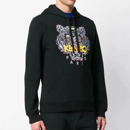 Kenzo Mens Tiger Hoodie - 겐조 타이거 자수 후드티 Ken13x - 1