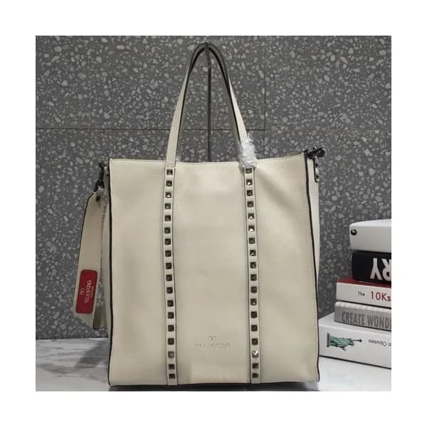 Valentino 2019 Leather Rockstud Tote Shoudler Shop… - 1