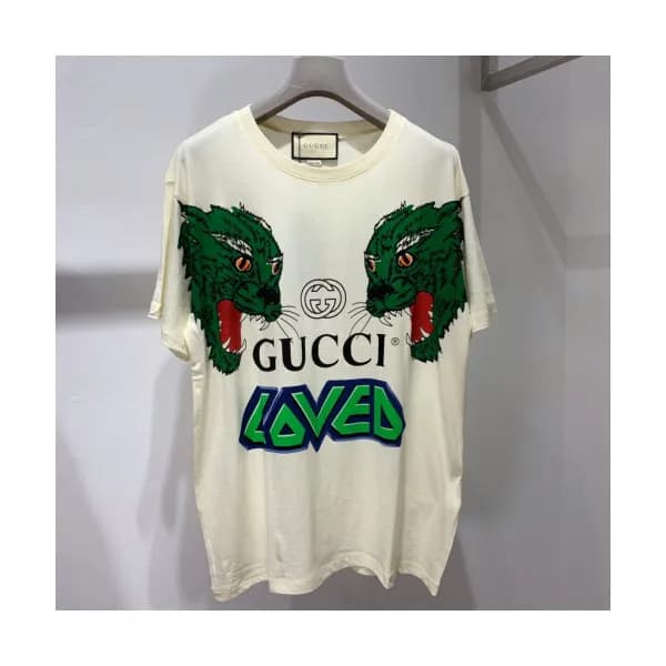 Gucci 2019 Mm/Wm Wolf Logo Cotton Short Sleeved Cl… - 1