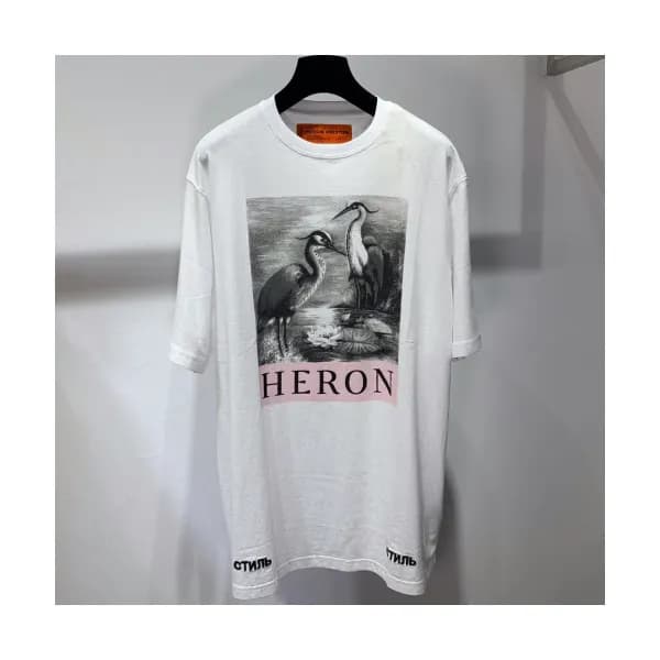 Heron Preston 2019 Mens Printing Cotton Crew neck … - 1