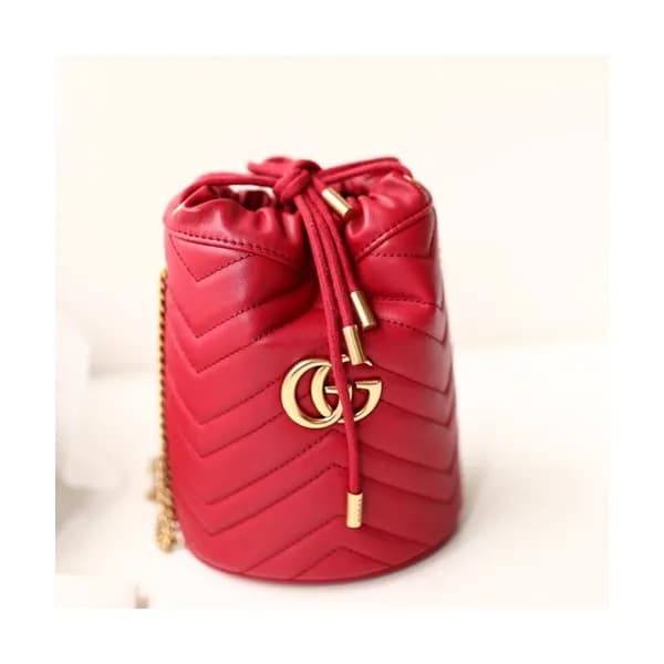 Gucci 2019 GG Marmont Mini Women Bucket Chain Shou… - 1