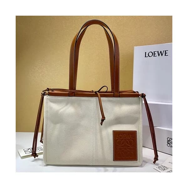 Loewe 2019 Canvas & Leather Tote Bag, 35CM - 로에베 2… - 1