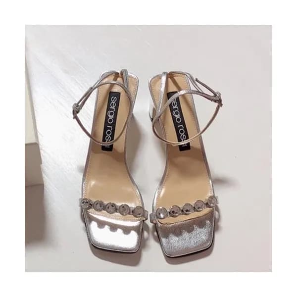 Sergio Rossi 2019 Ladies Middle Heel Sandal- 세르지오…