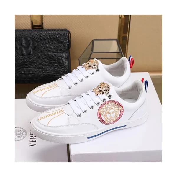 Versace 2019 Mens Leather Sneakers - 베르사체 2019 남성용… - 1