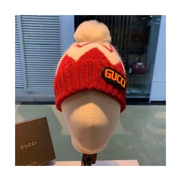 Gucci 2019 Ladies Knit & Rabbit Fur Cap - 구찌 2019 … - 1