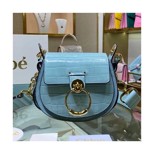 Chole 2020 Tess Leather Shoulder Bag, 20.5cm - 끌로… - 1